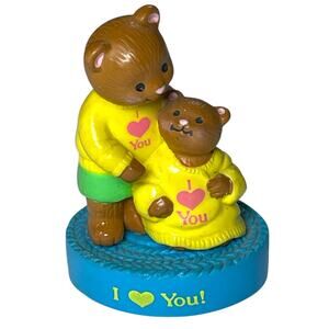 Vintage Avon I Love You Bear Figurine Valentine Mom Baby Bear